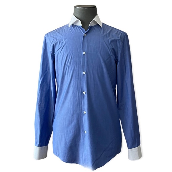 Hugo Boss Other - HUGO BOSS Blue /White Button Front Long Sleeve Slim Fit Men’s Cotton Dress Shirt